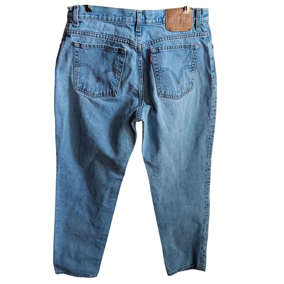 Vintage 90s Mom Jeans Levi's 550 Relaxed Fit Straight High Rise 14 MIS L 34x32 - Picture 3 of 7